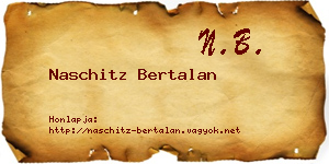 Naschitz Bertalan névjegykártya