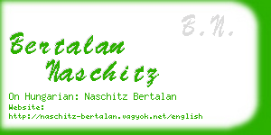 bertalan naschitz business card